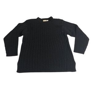 Vintage Specialty Collection Sweater Womens Large Black Cable Knit Pullover 90s